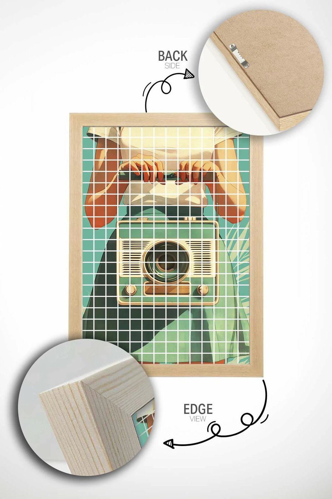 Pikturë dekorative me kornizë, shumëngjyrëshe, Popkare11, 33x48cm