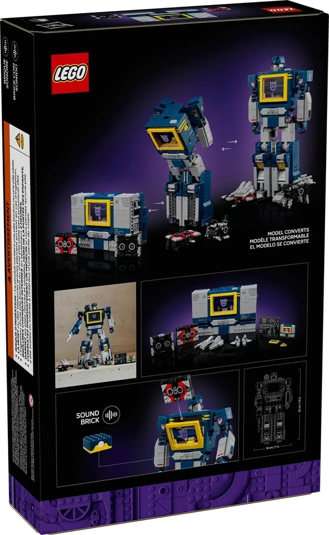Set LEGO ICONS Transformers Soundwave 10358, për të rritur, 1508 pjesë