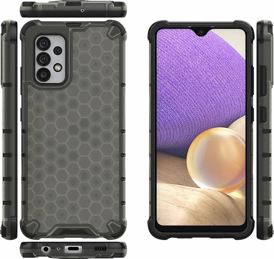Mbështjellës Hurtel Honeycomb për Samsung Galaxy A03s, i zi