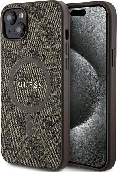 Mbështjellës Guess 4G Collection Leather Metal Logo MagSafe për iPhone 13/14/15, Kafe Mbështjellës Guess 4G Collection Leather Metal Logo MagSafe për iPhone 13/14/15, Kafe