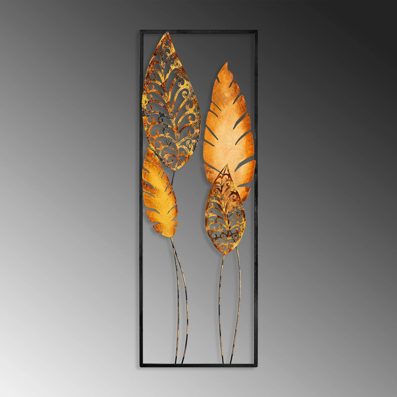 Aksesor dekorativ metalik për mur, Wallity, Nezgep 2, shumëngjyrësh, 32x90cm