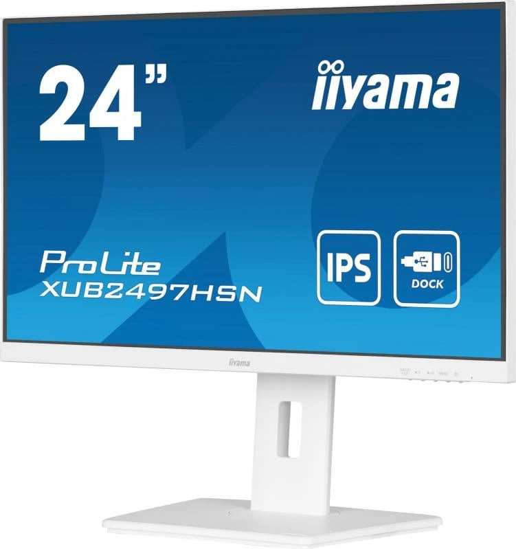 Monitor, iiyama, XUB2497HSN-W2, 24", IPS, USB-C dock, e bardhë