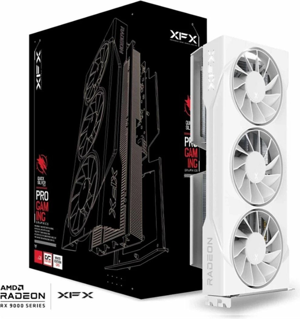 Kartë grafike XFX SWIFT RX 9060XT OC, 16 GB, 3-FAN, e bardhë