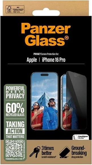 Mbrojtës ekrani privatësie PanzerGlass për iPhone 16 Pro 6.3" Ultra-Wide