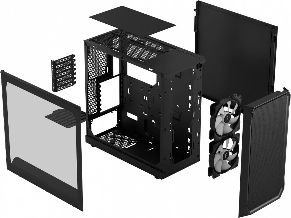 Kasë Fractal Design Focus 2 RGB, Midi Tower, ATX, Xham i temperuar, E zezë