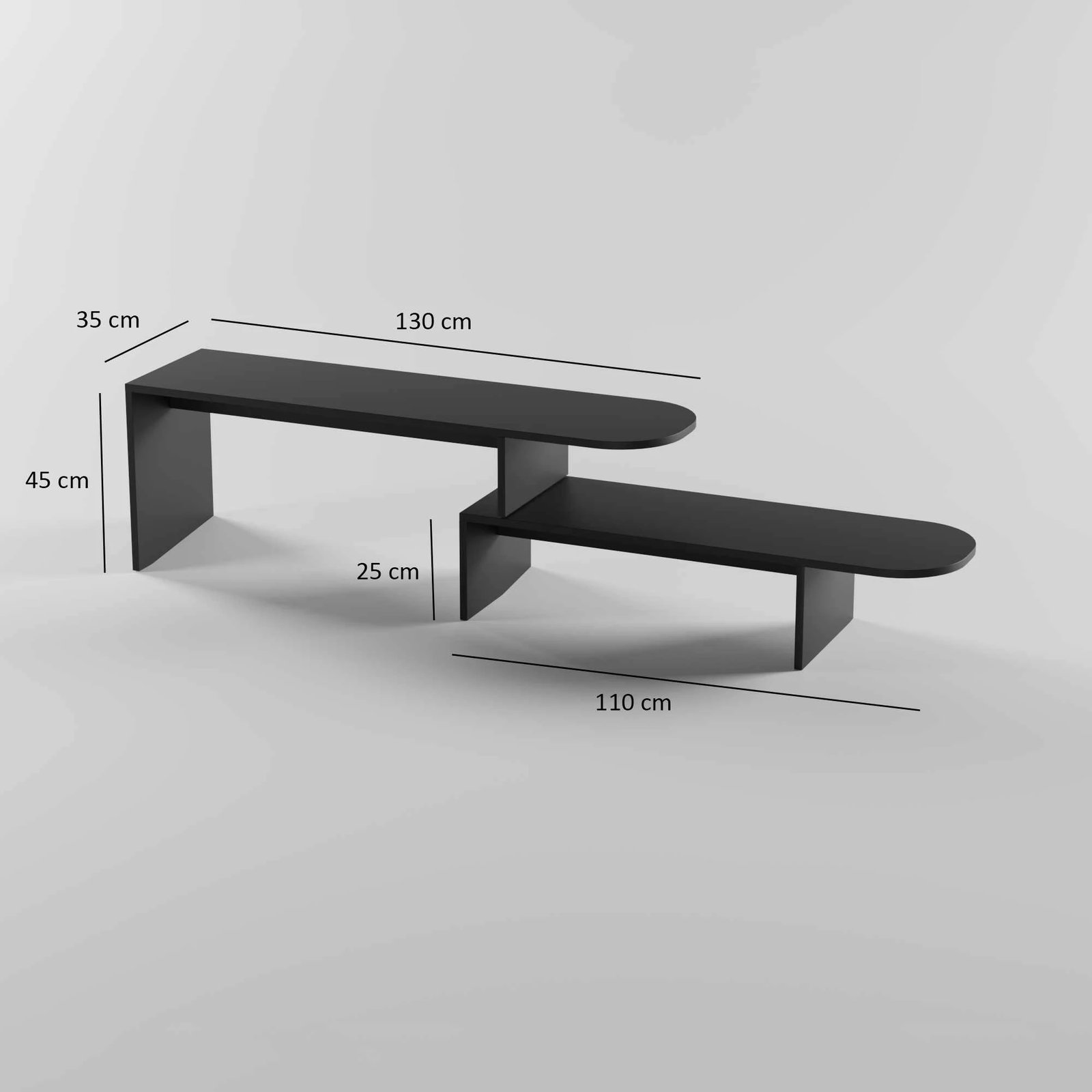 Komodë për TV Skye Decor, Puzzle, e zezë