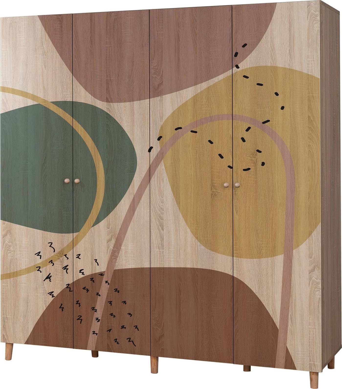 Dollap Hanah Home, Loni 4, ngjyrë sonomo, 180x192x52cm