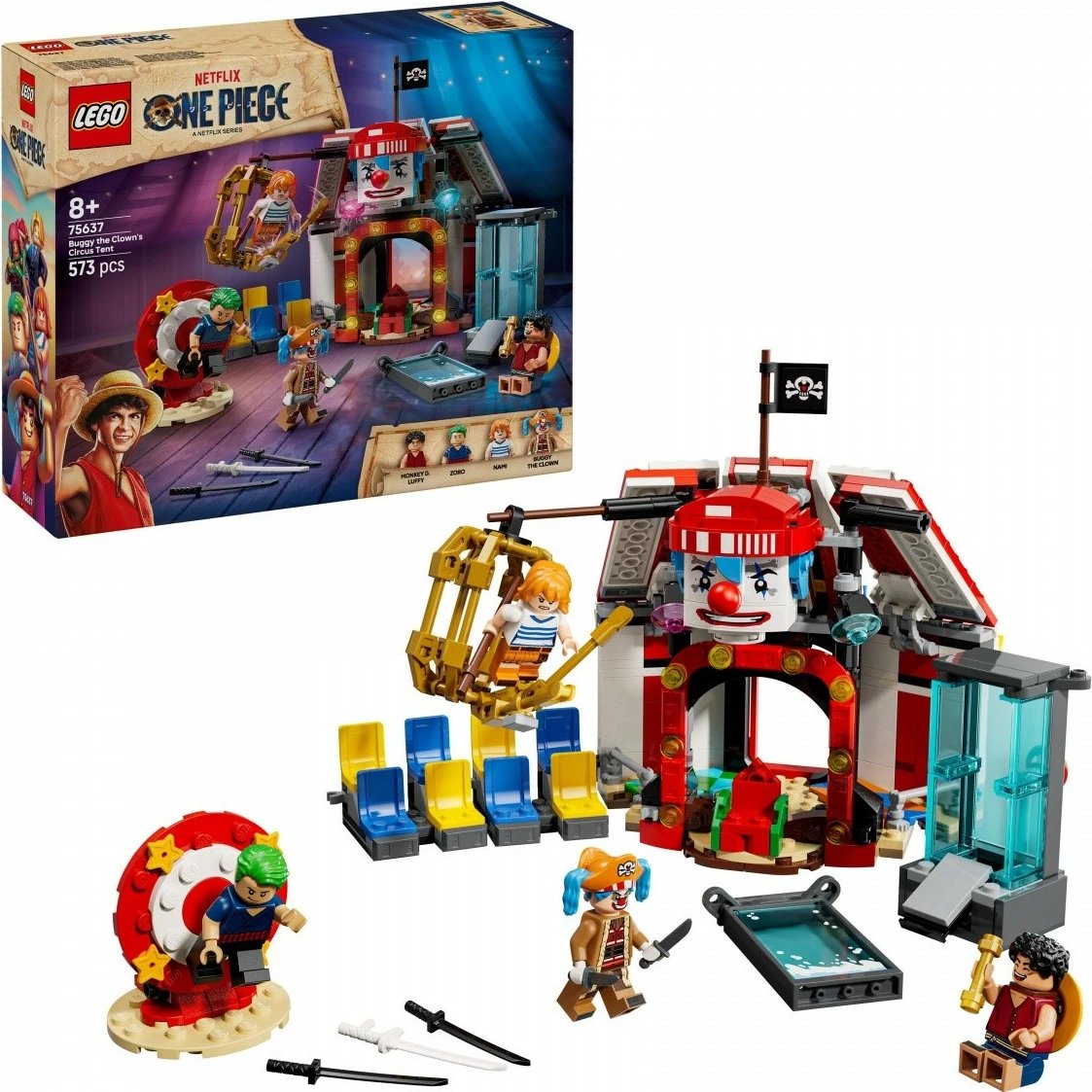 Set LEGO One Piece 75637 Buggy the Clown Circus Tent, 573 pjesë