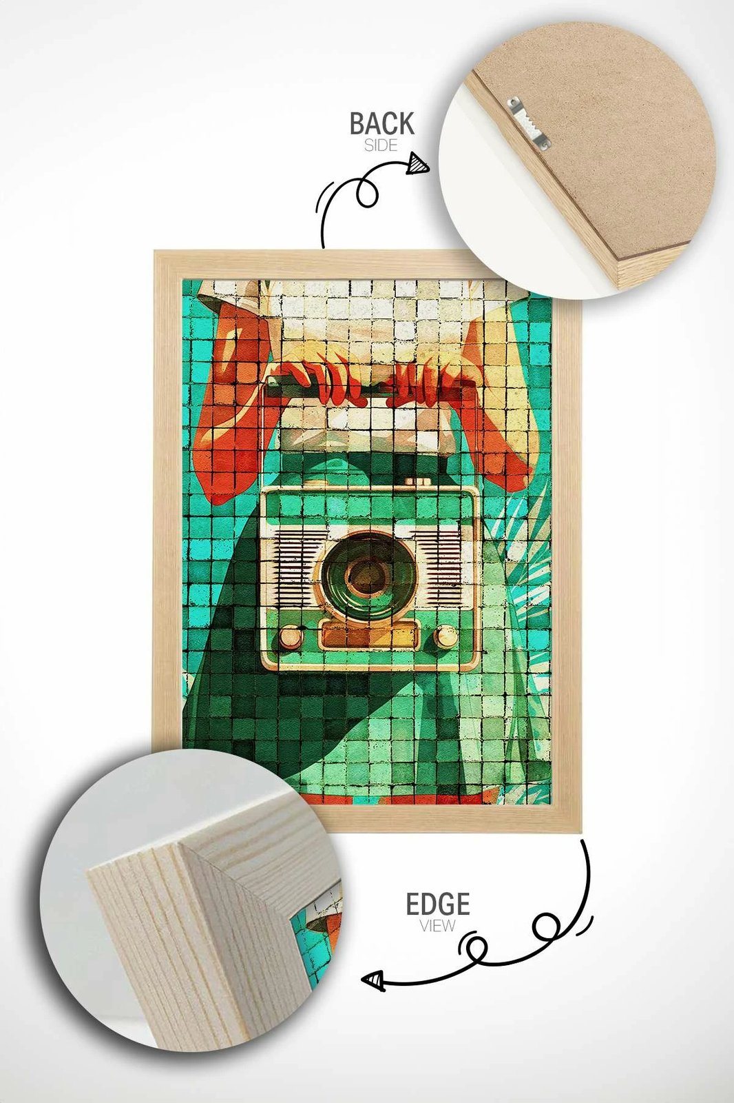 Pikturë dekorative me kornizë, shumëngjyrëshe, Popmosaic11