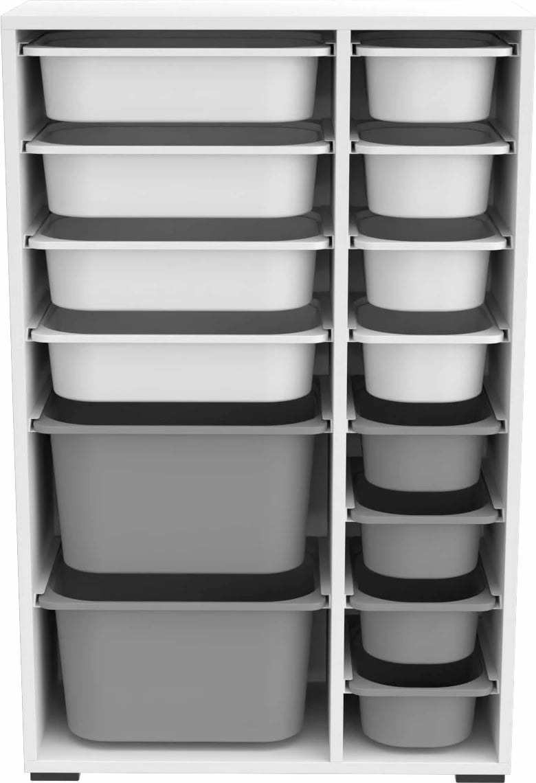 Dollap multifunksional Hanah Home, Rine 2D4K8U, i bardhë, gri