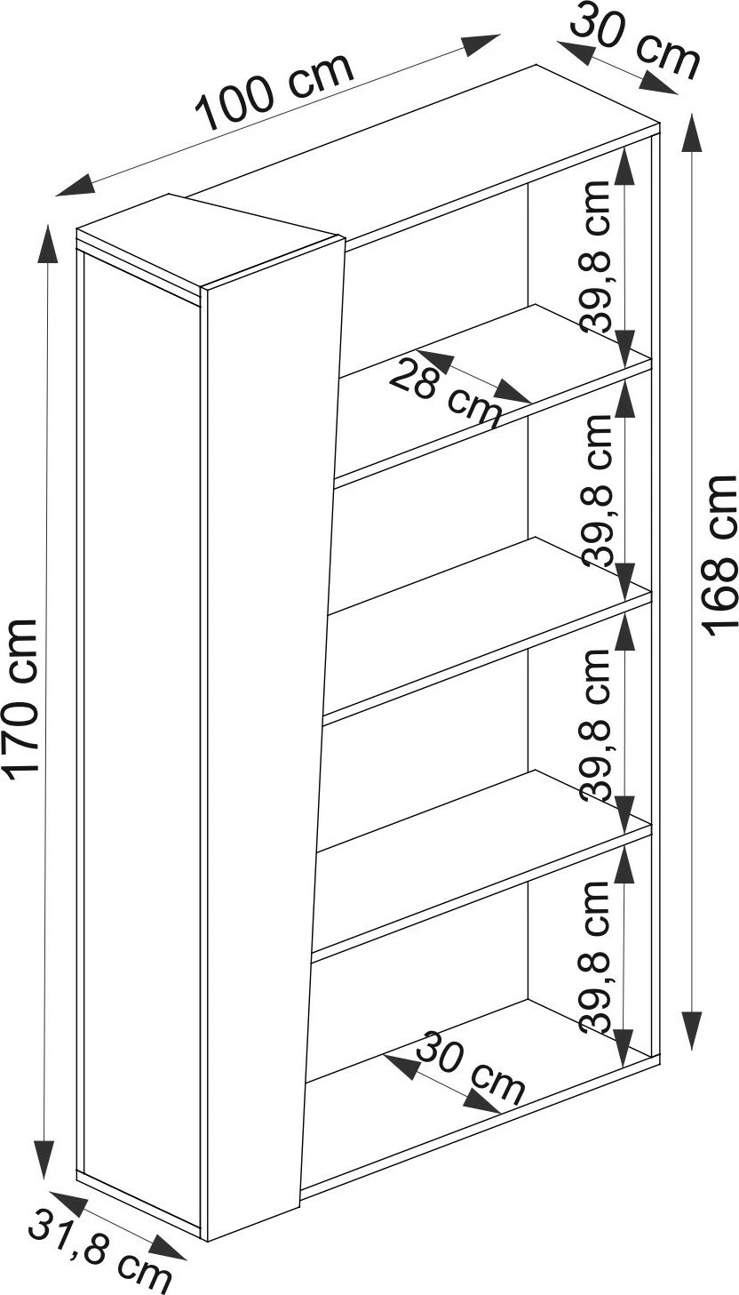 Raft librash Hanah Home, Clark, ngjyrë arrë dhe bezhë