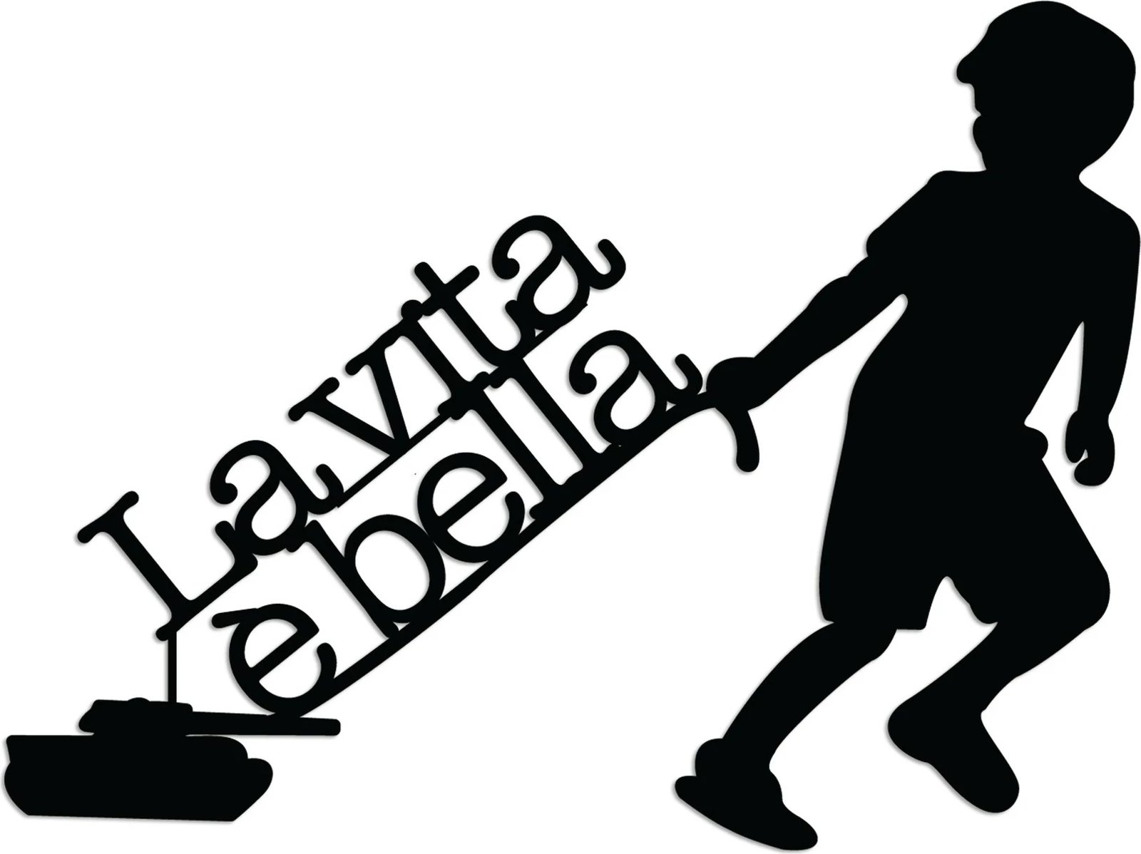 Aksesor dekorativ metalik për mur, Vita E Bella 2, ngjyrë e zezë, Wallity, 56x42cm