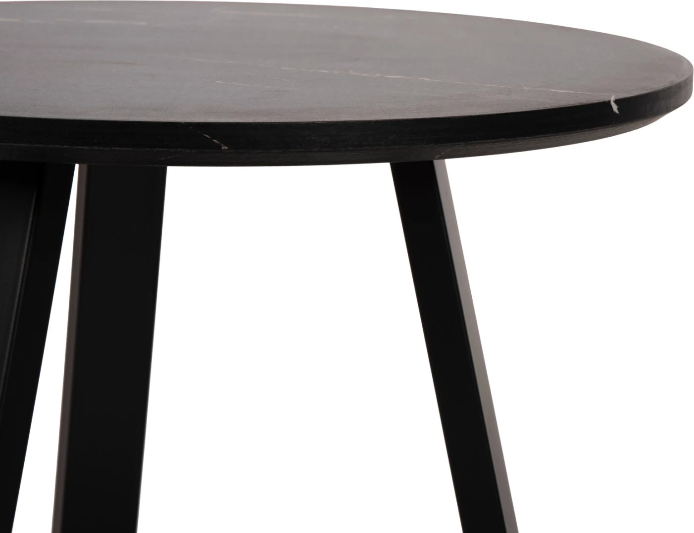 Sipërfaqe tavoline anësore FH9587.01 MDF mermer i zi-bazë metalike e zezë Φ45x55Hcm