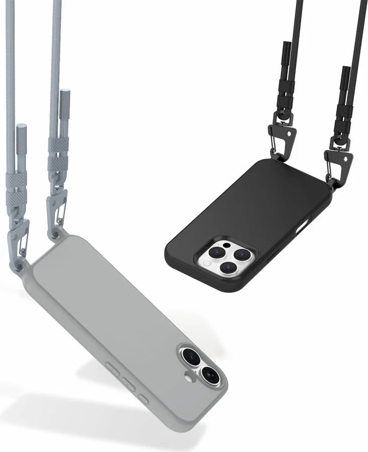 Mbështjellës Tech-Protect Magnecklace për iPhone 16, MagSafe, i zi me litar