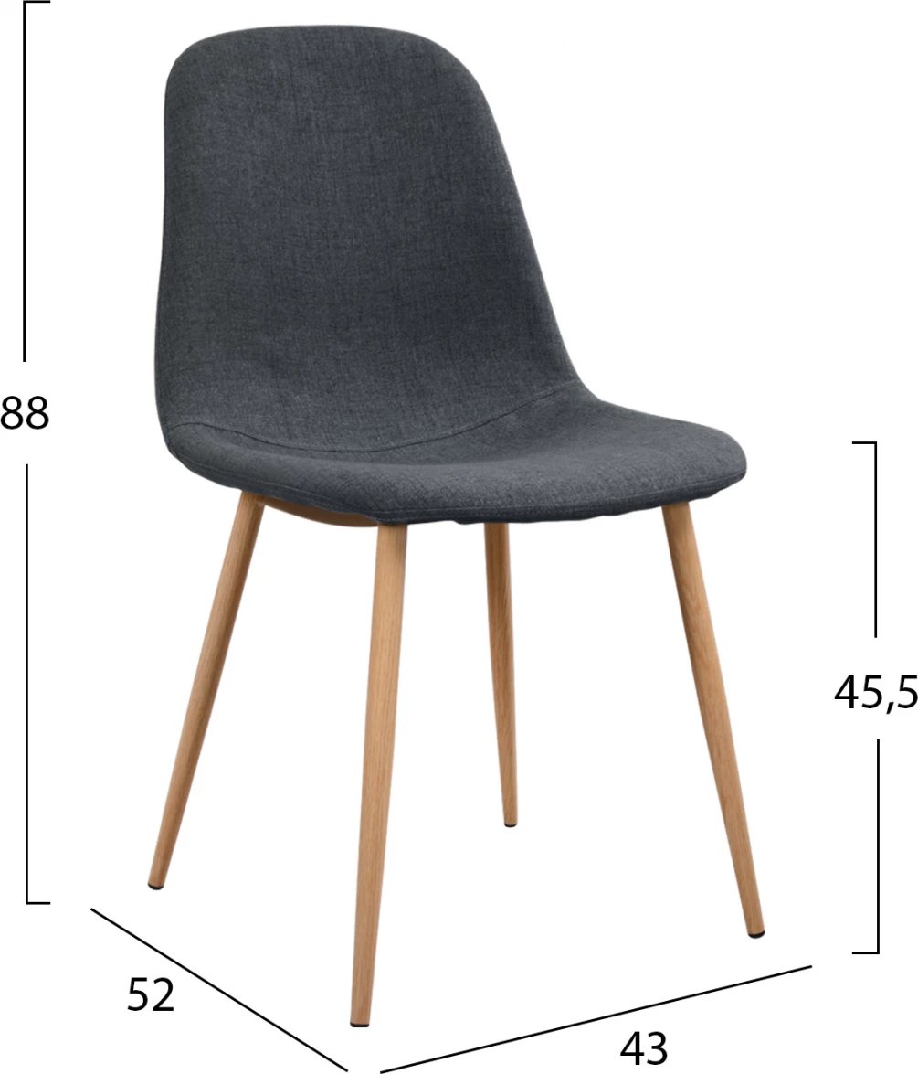 Set tavoline ngrënieje 5 pjesë Tavolinë Minimal 45x54x84 cm me karrige gri Leonardo FH11330.10