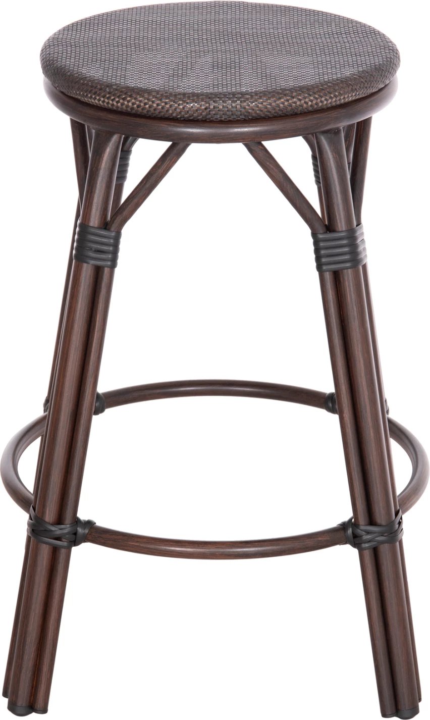 Karrige për bar mesatare alumini CHINO FH6286.01 pamje bambuje & tekstilene ngjyrë kafe 43x43x65Hcm