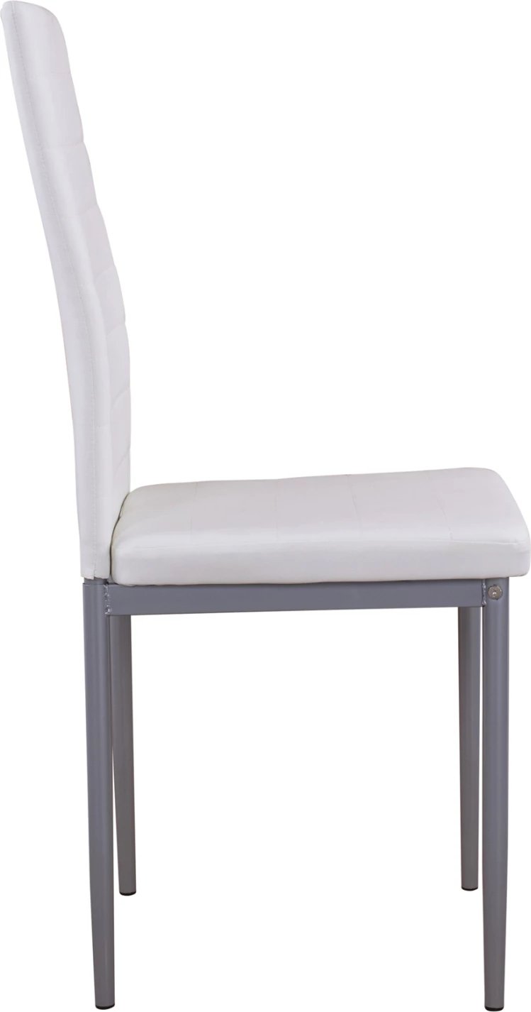 Karrige metalike Lady FH0037.11, kornizë metalike e bardhë PU K/D, 40x48x95 cm, set prej 4 copash