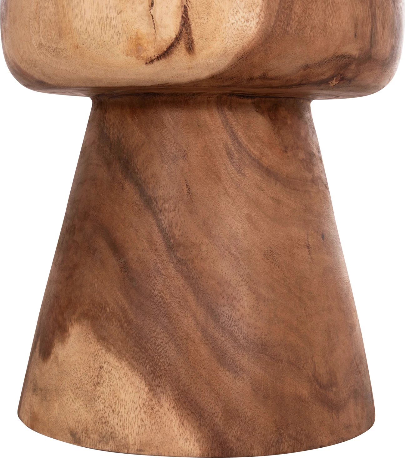 Tavolinë anësore e rrumbullakët CUPRE, dru suar i fortë, ngjyrë natyrale, FH9793.11, 40x45cm