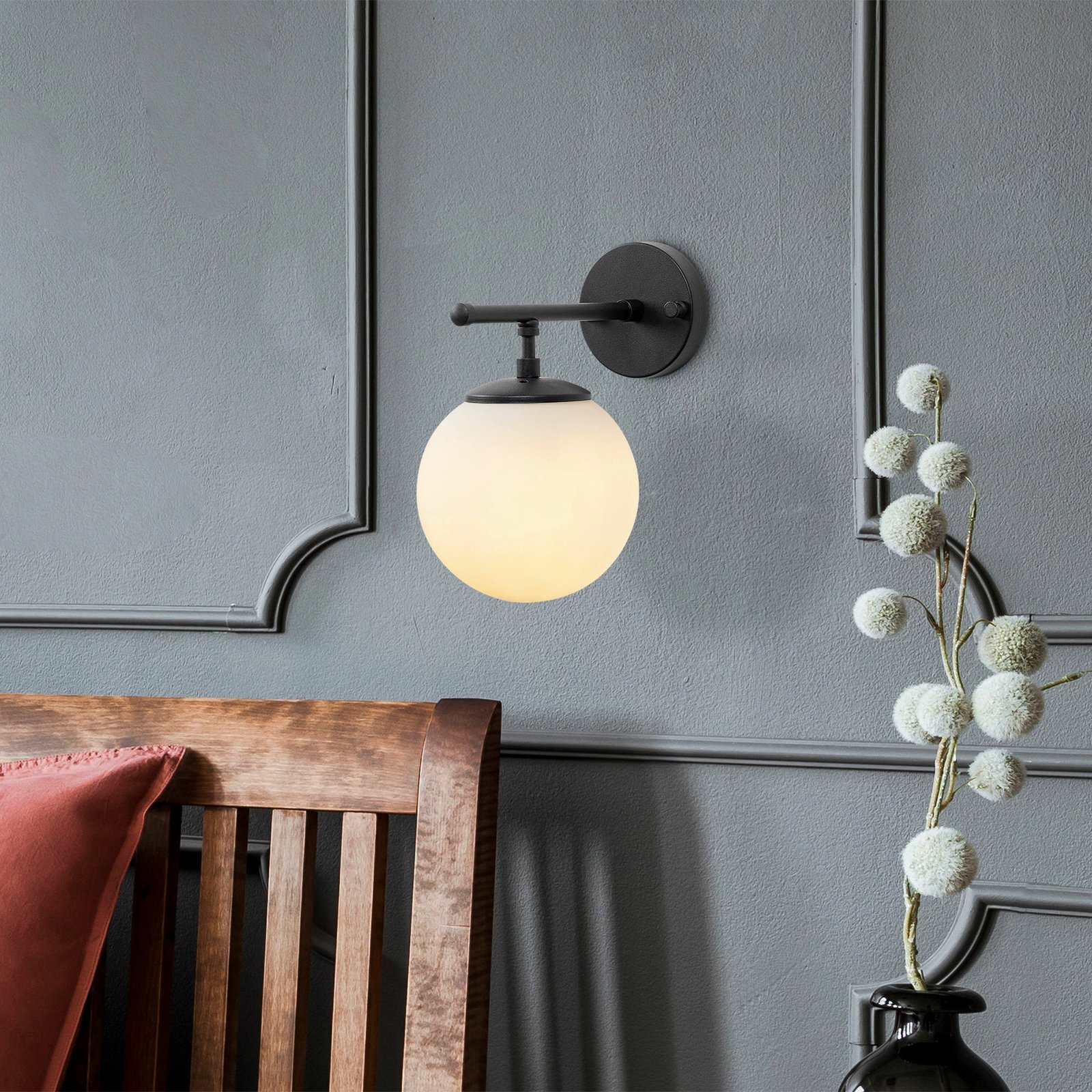 Llambë muri Opviq, Roe - 10715, ngjyrë e zezë dhe krem