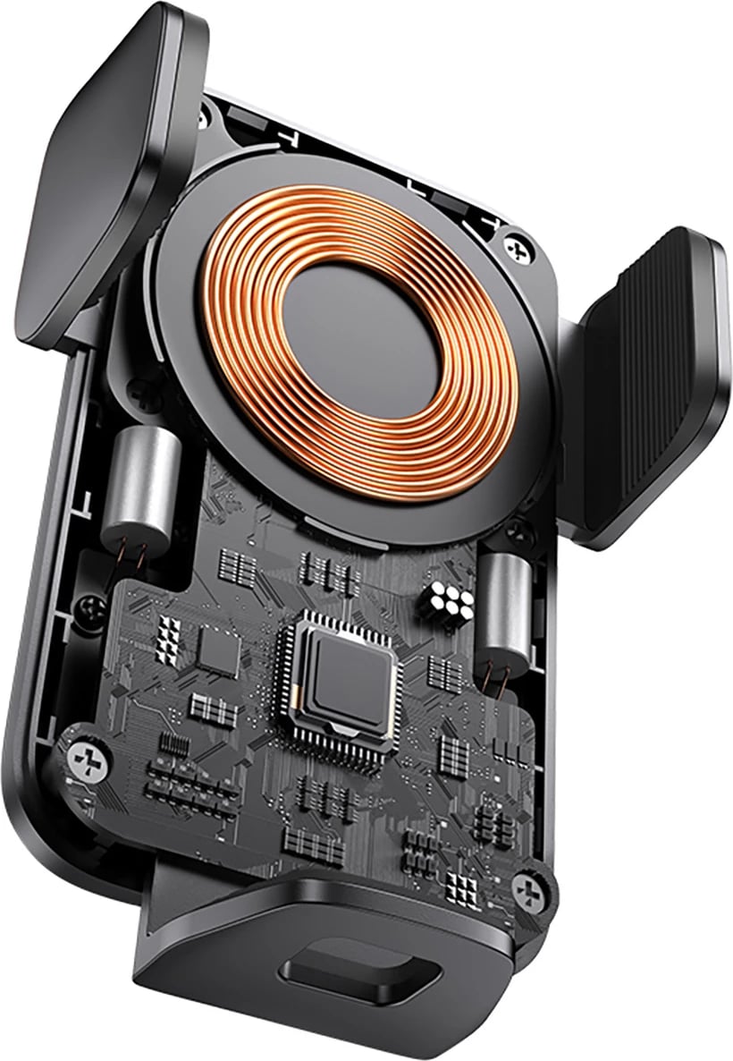 Mbajtës automatik Baseus Wisdom CGZX000001 me karikues wireless 15W, për grilë, i zi