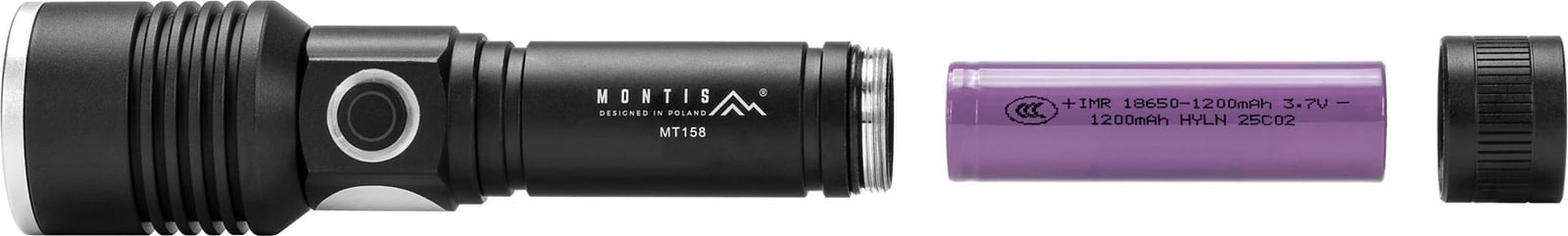 Elektrik dore Montis MT158, LED, 1200 mAh, Alumini, i zi