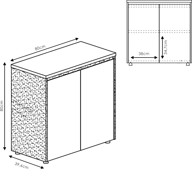 Komodina të ulëta për zyre Oscar, ngjyrë arrë-antracit, 200x40x80cm