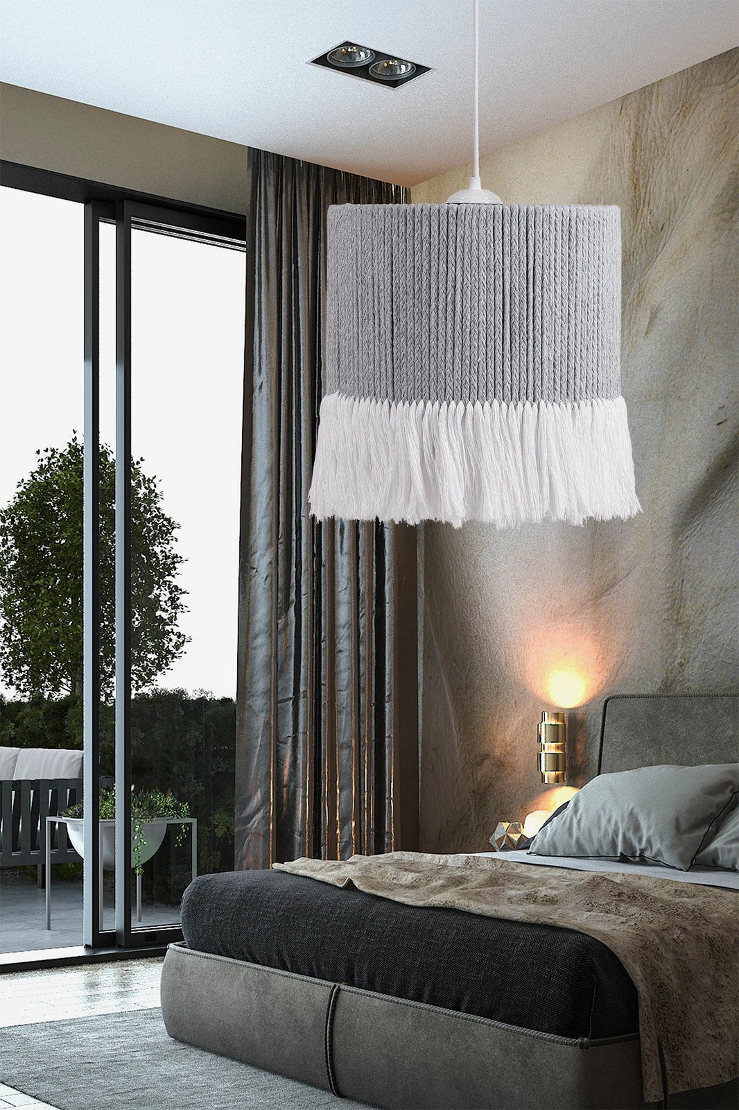 Llambë tavani Opviq, gri dhe e bardhë, TM223