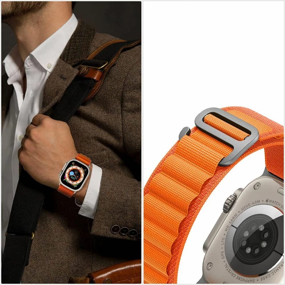 Rrip najloni për Apple Watch Tech-Protect Nylon Pro Strap, 42/44/45/49 mm, Kaltër-Gri