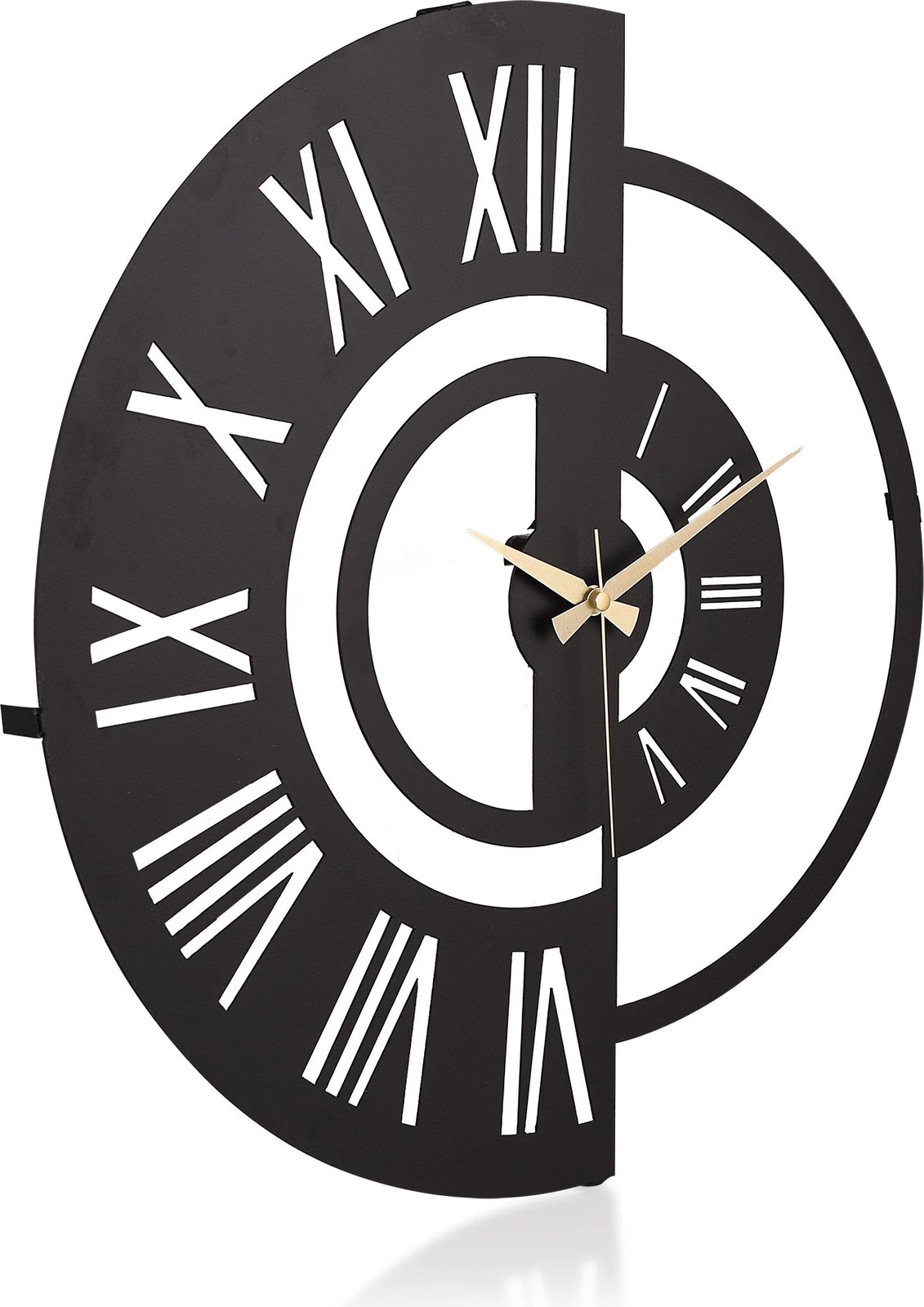 Orë muri dekorative prej metali, Wallity, Ruota 04, e zezë, 41cm