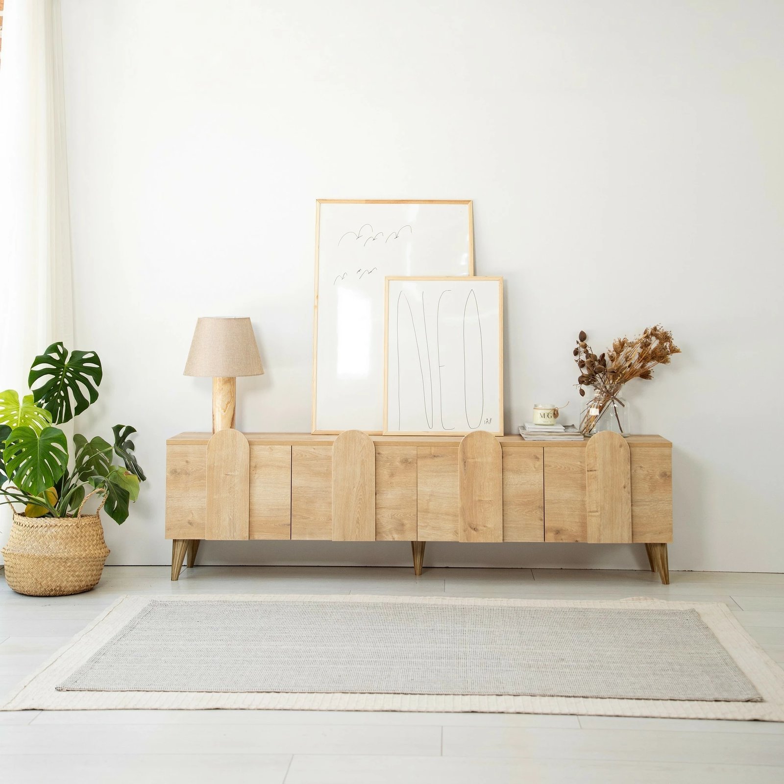 Komodë për TV Hanah Home, New Line - ngjyrë lisi, v2