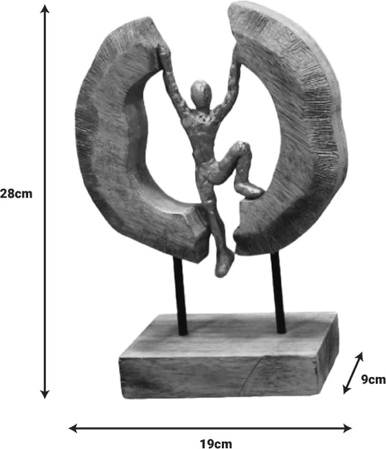 Dekor tavoline Dale Inart dru mango-alumin 19x9x28cm Dekor tavoline Dale Inart dru mango-alumin 19x9x28cm