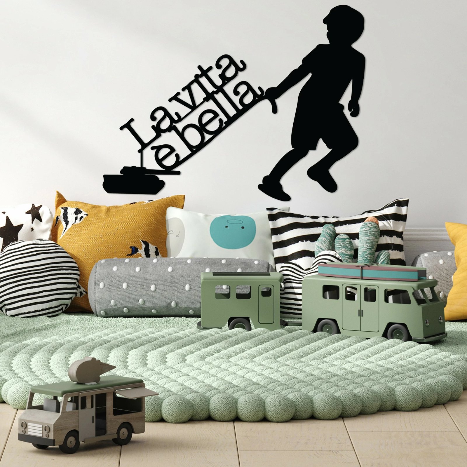 Aksesor dekorativ metalik për mur, Vita E Bella 2, ngjyrë e zezë, Wallity, 56x42cm