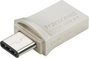 USB memorje Transcend JetFlash 890, 64GB, USB Type-A/Type-C, USB 3.2, zi/argjendtë