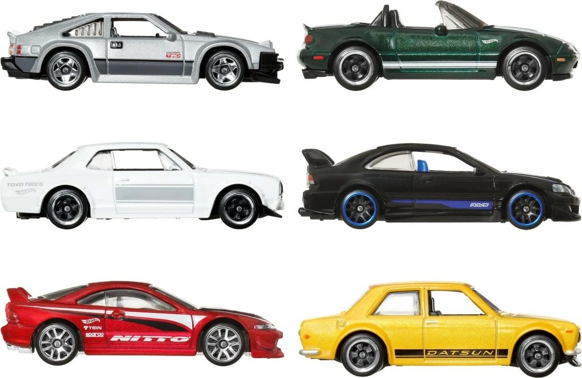 Set vetura lodër Hot Wheels Streets of Japan JBY77, 1:64, shumëngjyrëshe, 6 copë