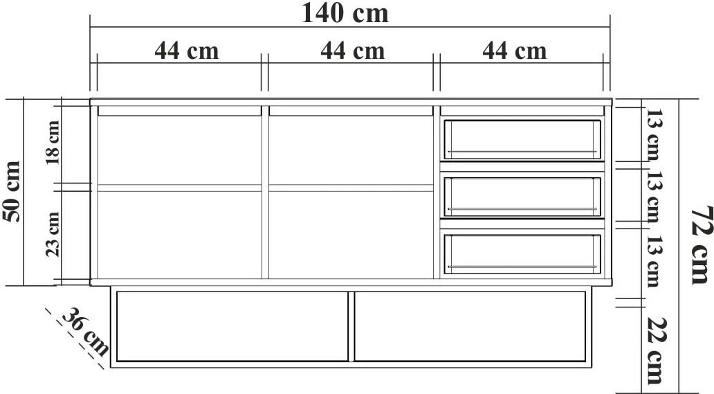 Set mobiljesh për dhomë dite, Skye Decor, Laxus Takım 15, ngjyrë arre dhe e zezë