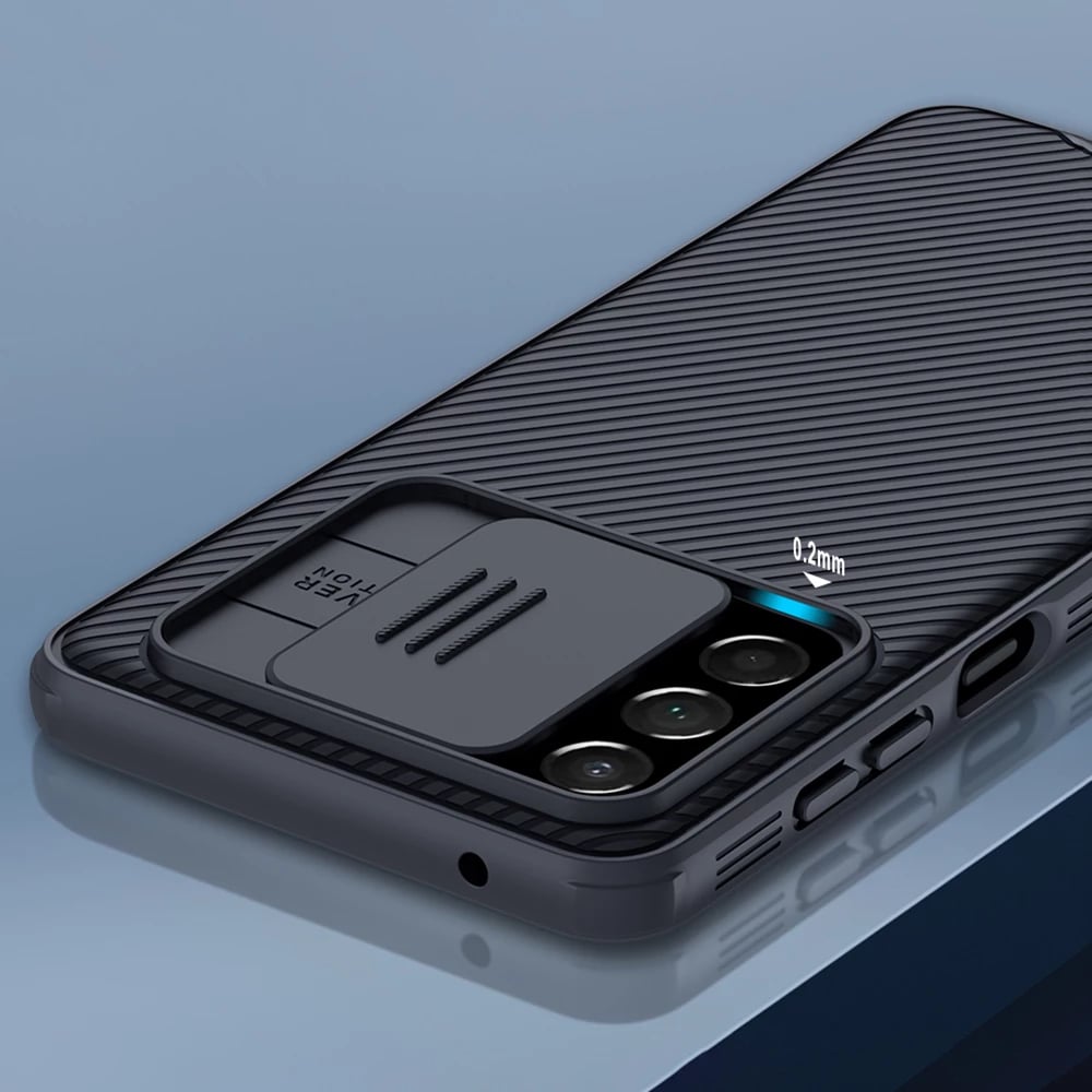 Mbështjellës Nillkin CamShield Pro për Samsung Galaxy A73, me mbulesë kamere, i zi