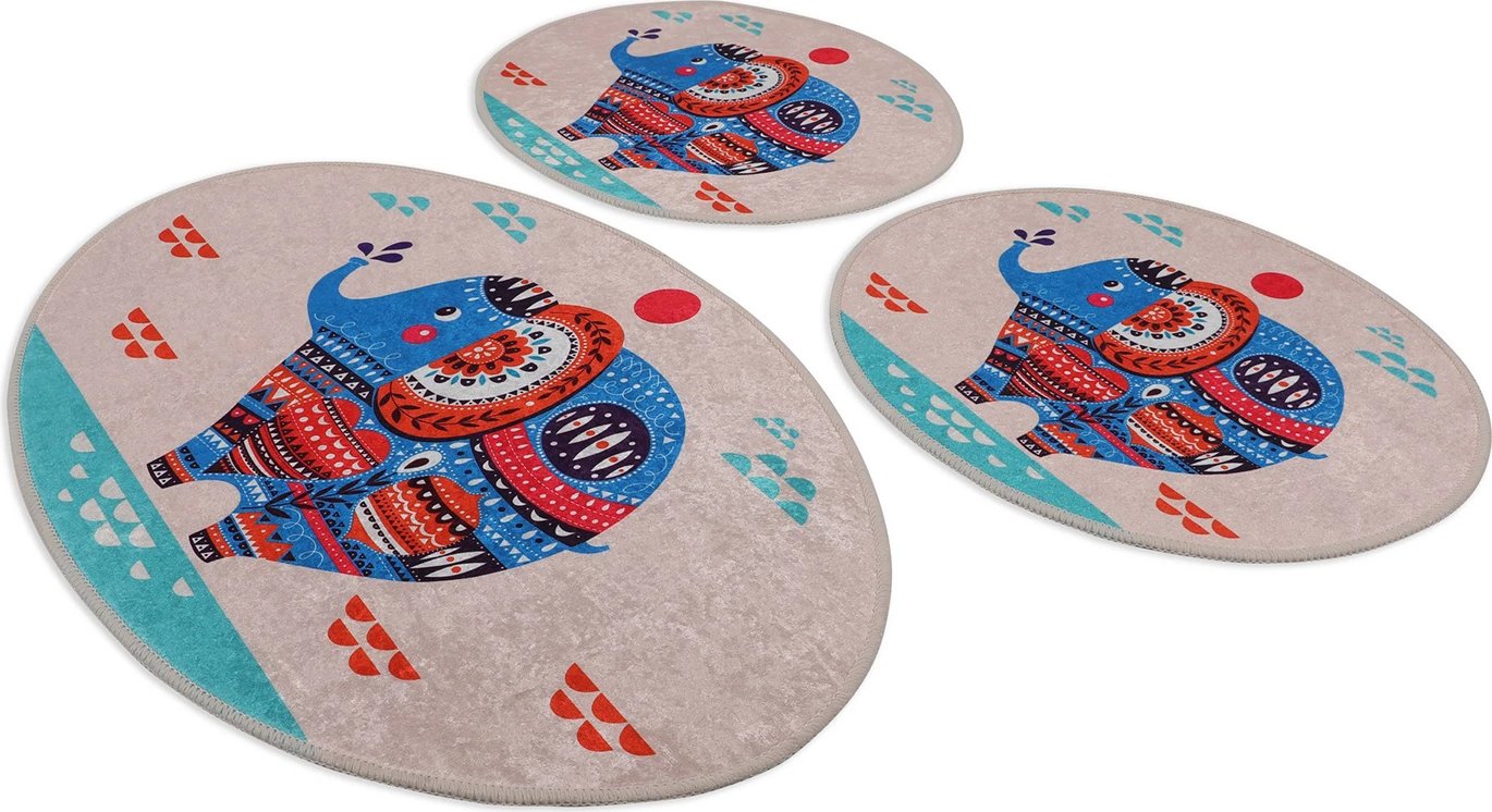 Set tapetash për banjo (3 copë), Mijölnir, etnike, shumëngjyrëshe