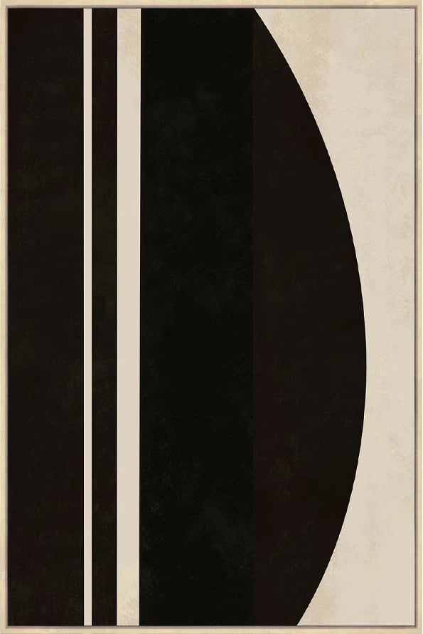 Pikturë dekorative Solaire B, kornizë druri natyral, kafe e errët, bezhë, 80x120x4cm