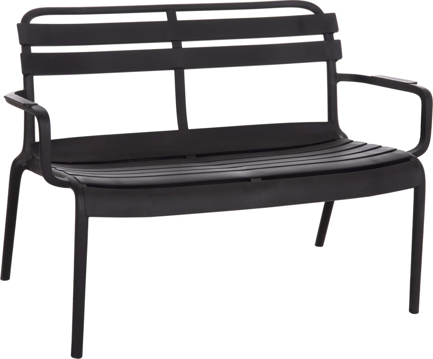 Stol dy vendësh polipropileni, i zi, KORVER FH6332.02, 113x65x76cm