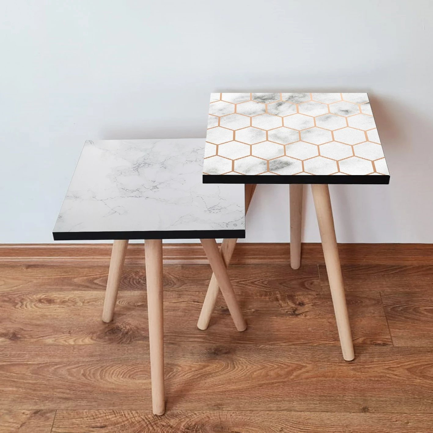 Set tavolinash ndihmëse, 2 copë, Skye Decor, të bardha, 2Shp525