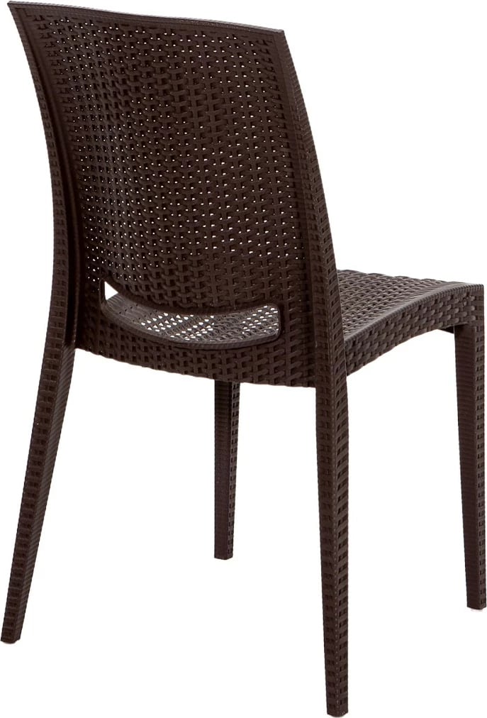 Tavolinë me karrige për terasë, 5 copë, ngjyrë kafe, Hanah Home, ratan, 80x80cm