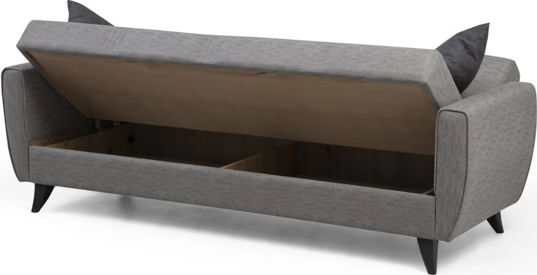 Krevat-sofë 3 vendësh Zaden, ngjyrë gri e çelët