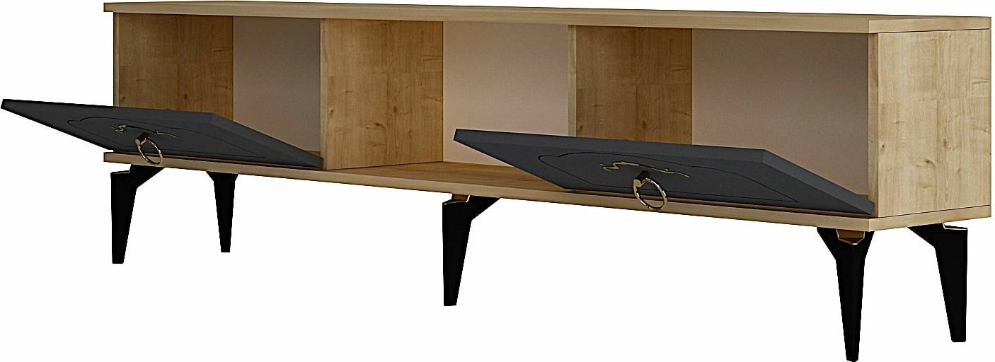 Komodë TV Skye Decor, ngjyrë lis safir dhe antracit