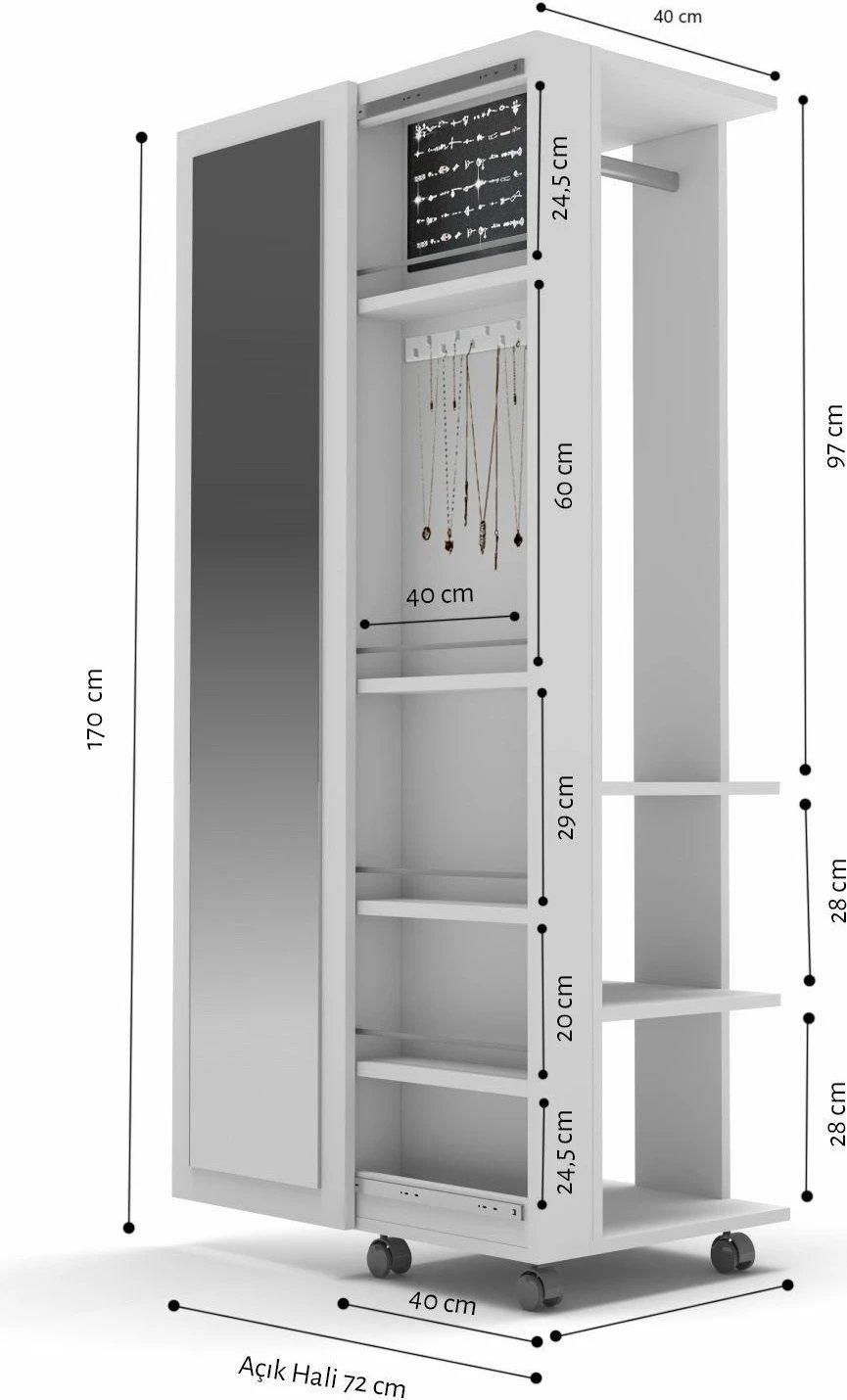 Dollap për stoli, Skye Decor, ngjyrë Atlantic Pine dhe e bardhë, Mirvela