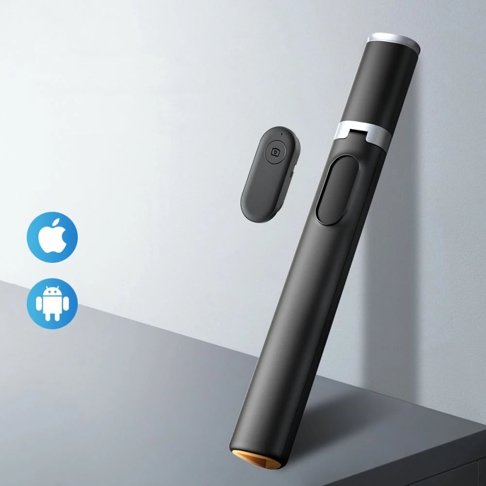 Selfie stick me tripod Tech-Protect L08S me telekomandë Bluetooth, deri 141cm, e zezë