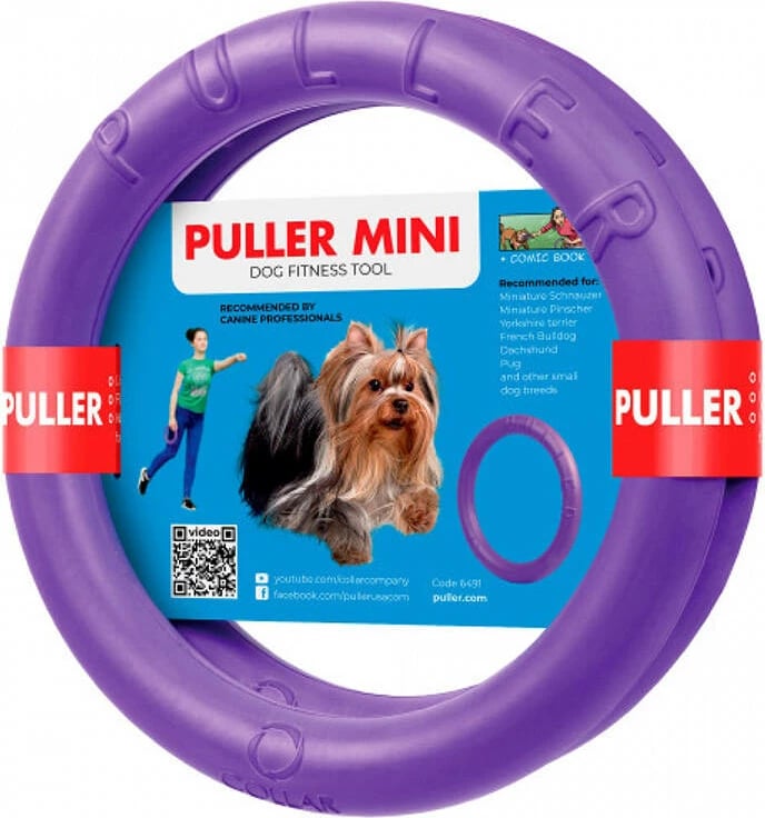 Lodër ushtrimore për qen Puller Mini, set 2 copë, 18 cm, vjollcë