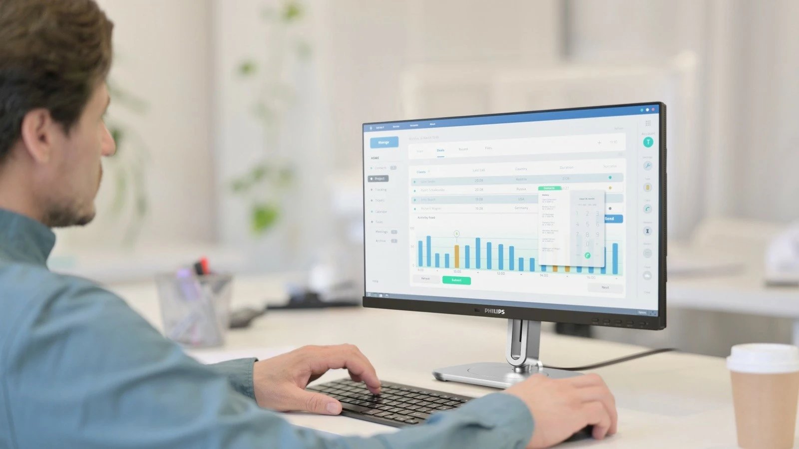 Monitor Philips 24B2G5200, 23.8", IPS, Full HD, 100Hz, me altoparlantë, Grafit