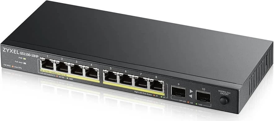 Switch Ethernet ZyXEL GS1100-10HP v2, PoE, Gigabit