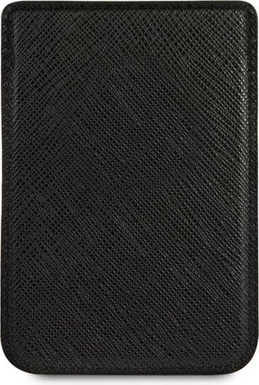 Mbështjellës kartelash Guess GUWMSSASLBK MagSafe Saffiano, i zi