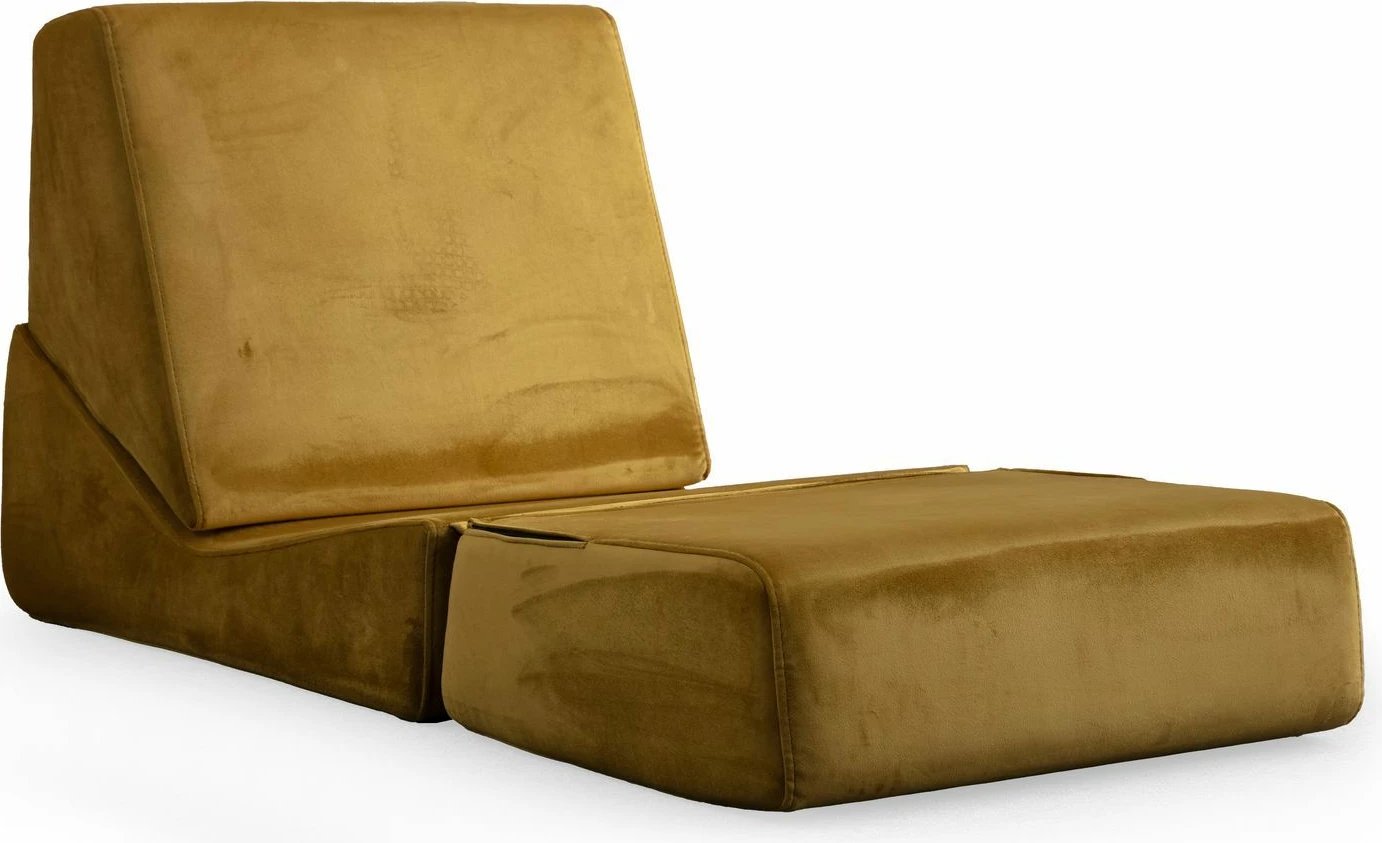 Krevat-kolltuk një vendësh Atelier del Sofa, Origami Convertable, ngjyrë mustard